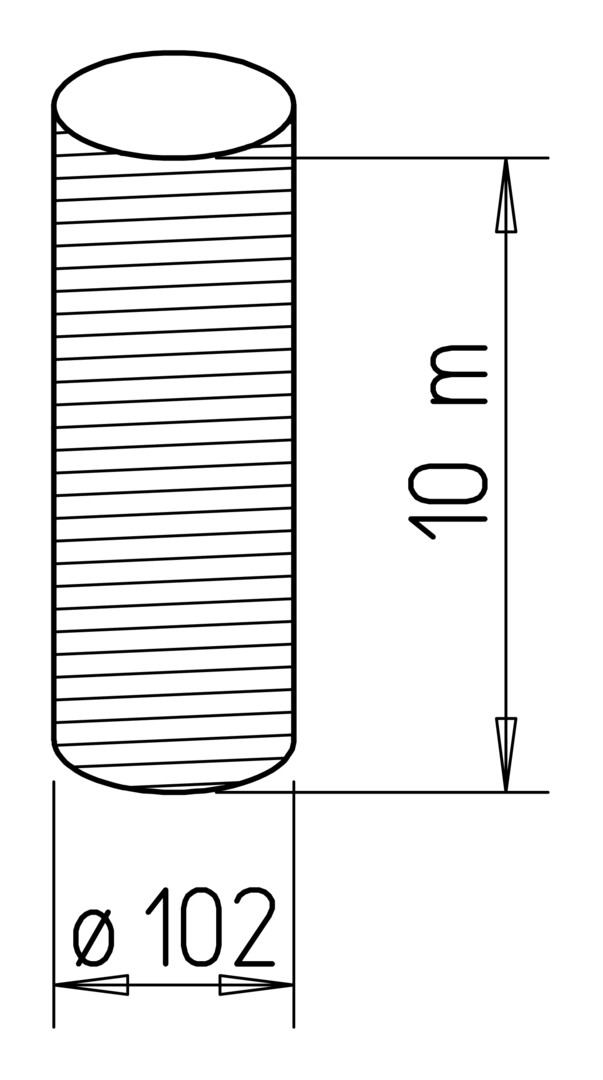 Flexibles Alu-Lüftungsrohr NW 100 ALF 5 m hitzebeständig bis 200°C