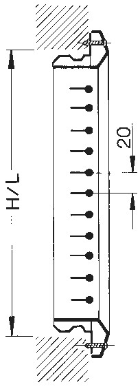 Lüftungsgitter für Kanaleinbau, 625 x 325 mm