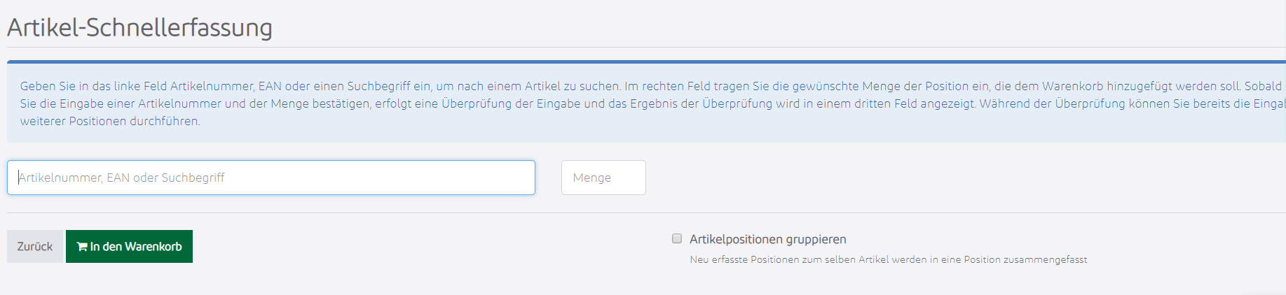 Schnellerfassung