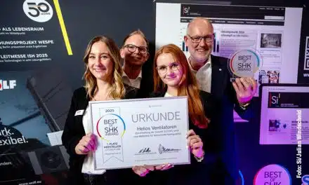 Best of SHK Award 2025 für das Helios Einrohrlüftungssystem ELS NFC