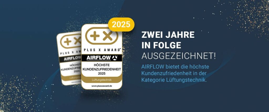 Zwei Jahre in Folge: Airflow erhält den PLUS X AWARD für höchste Kundenzufriedenheit